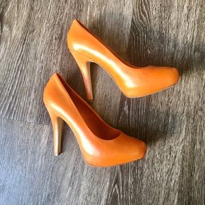 Beautiful Orange Pumps/ Platform Heels